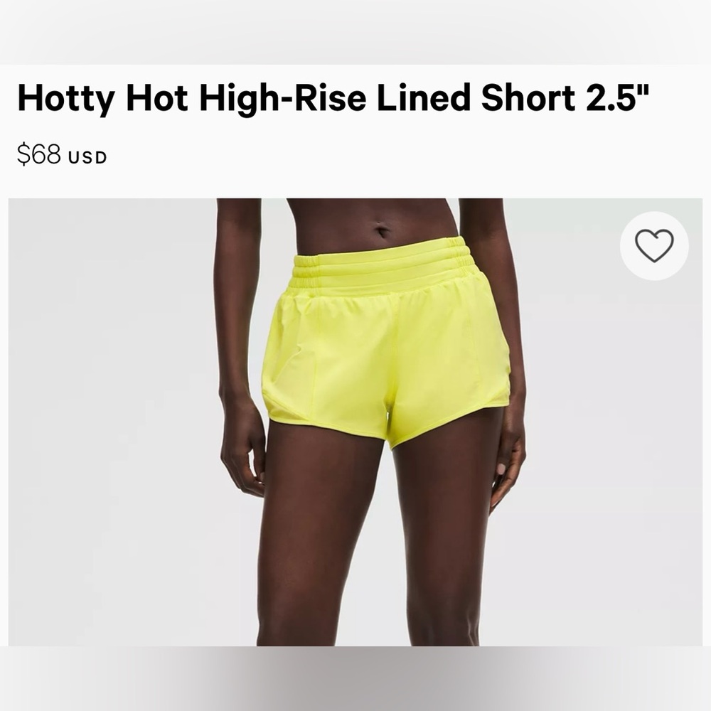 lululemon athletica Women's High-Rise Lined Shorts - Yellow